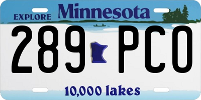 MN license plate 289PCO