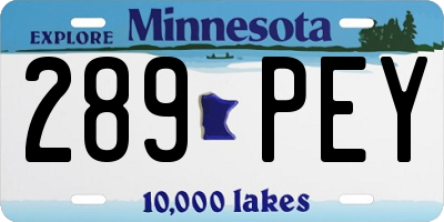MN license plate 289PEY