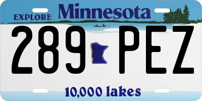 MN license plate 289PEZ