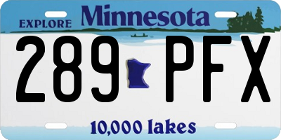 MN license plate 289PFX