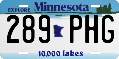 MN license plate 289PHG