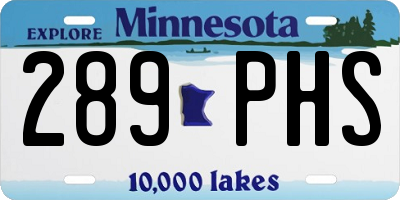 MN license plate 289PHS