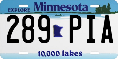 MN license plate 289PIA