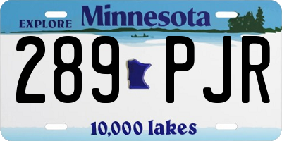 MN license plate 289PJR