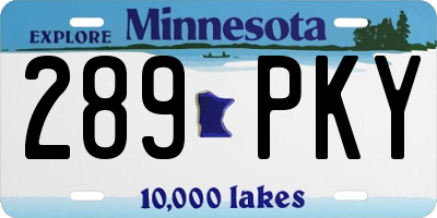MN license plate 289PKY