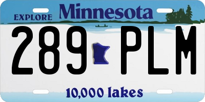 MN license plate 289PLM