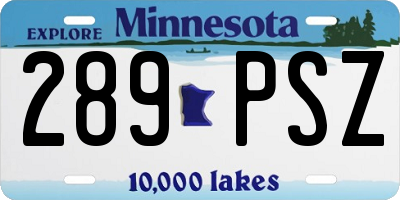 MN license plate 289PSZ
