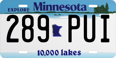 MN license plate 289PUI
