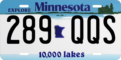MN license plate 289QQS