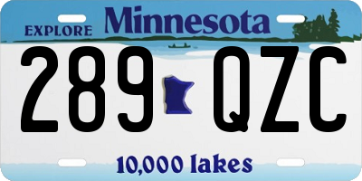 MN license plate 289QZC