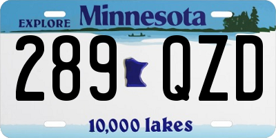 MN license plate 289QZD