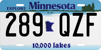 MN license plate 289QZF