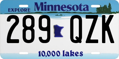MN license plate 289QZK