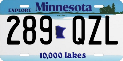 MN license plate 289QZL