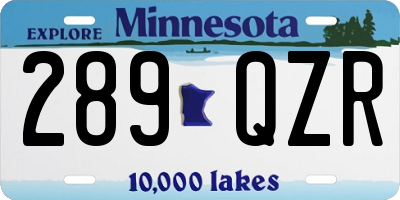 MN license plate 289QZR