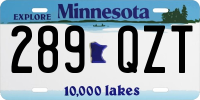 MN license plate 289QZT