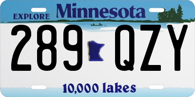 MN license plate 289QZY