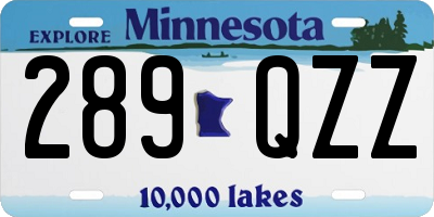 MN license plate 289QZZ