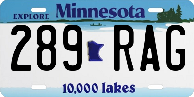 MN license plate 289RAG