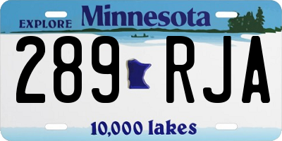 MN license plate 289RJA
