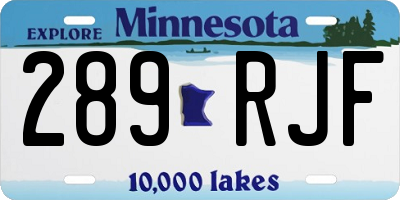 MN license plate 289RJF