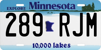 MN license plate 289RJM
