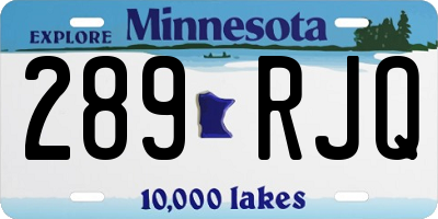 MN license plate 289RJQ