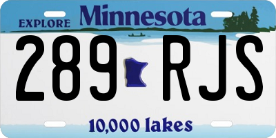 MN license plate 289RJS