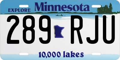 MN license plate 289RJU