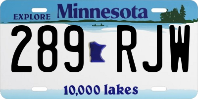 MN license plate 289RJW