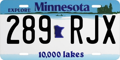 MN license plate 289RJX