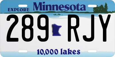 MN license plate 289RJY