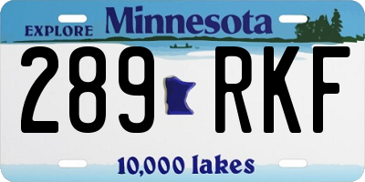 MN license plate 289RKF