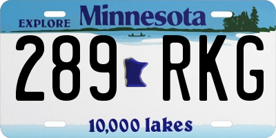 MN license plate 289RKG
