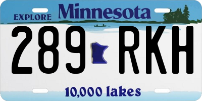 MN license plate 289RKH