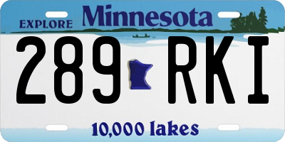 MN license plate 289RKI
