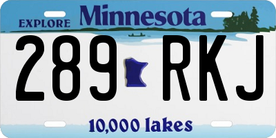 MN license plate 289RKJ
