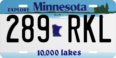 MN license plate 289RKL