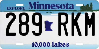 MN license plate 289RKM