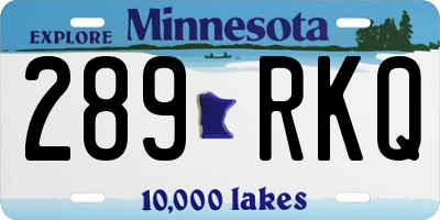 MN license plate 289RKQ