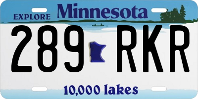 MN license plate 289RKR