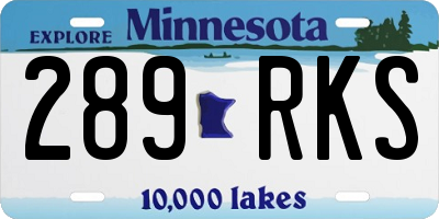 MN license plate 289RKS