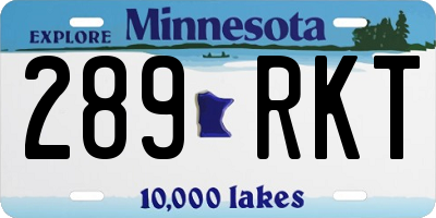 MN license plate 289RKT