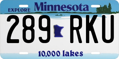 MN license plate 289RKU