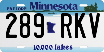 MN license plate 289RKV