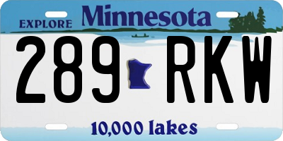 MN license plate 289RKW