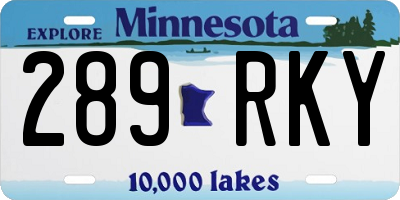 MN license plate 289RKY