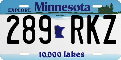 MN license plate 289RKZ