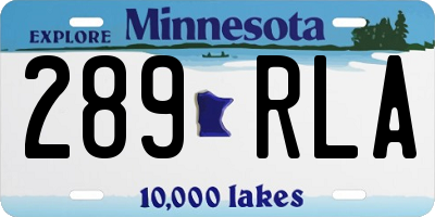 MN license plate 289RLA