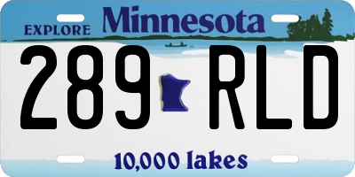 MN license plate 289RLD